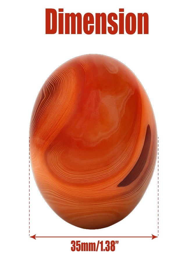 KH866 4pcs Silk Agate Banded Balls Sphere Crystal Natural Worry Stone Carnelian Real Quartz Gemstone Polished Palm Tumbled Gems Reiki Chakra Healing Energy Anxiety Stress Relief Fengshui Dia 35MM/1.38'' - Image 2
